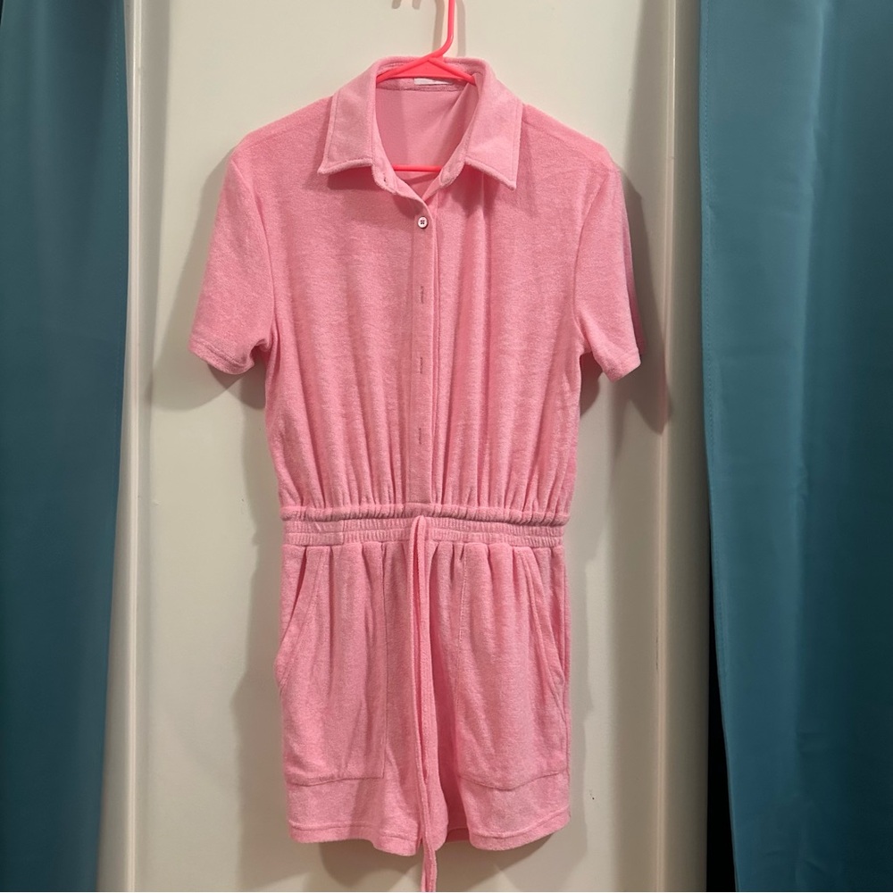 Pink Lily Terry Romper